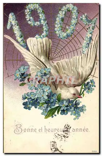 Ansichtskarte AK Fantaisie Fleurs Annee 1907 Colombe