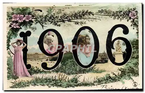Cartes postales Fantaisie Fleurs Annee 1906 Femme