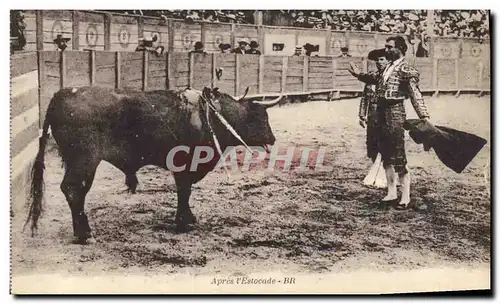 Ansichtskarte AK Corrida Course de taureaux Apres l&#39estocade