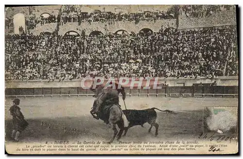 Ansichtskarte AK Corrida Course de taureaux Nimes