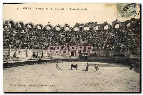 Ansichtskarte AK Corrida Course de taureaux Arles Corridau du 12 juin 1905 Apres l&#39estocade