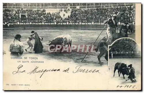 Cartes postales Corrida Course de taureaux Un quite Adornado