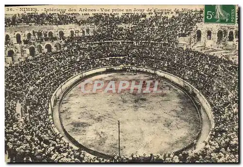 Cartes postales Corrida Course de taureaux Nimes Les arenes Vue prise un jour de mise a mort