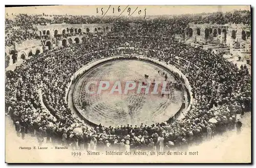 Ansichtskarte AK Corrida Course de taureaux Nimes Les arenes un jour de mise a mort