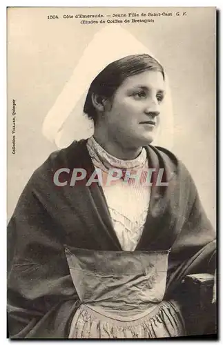 Cartes postales Folklore Jeune fille de Saint Cast