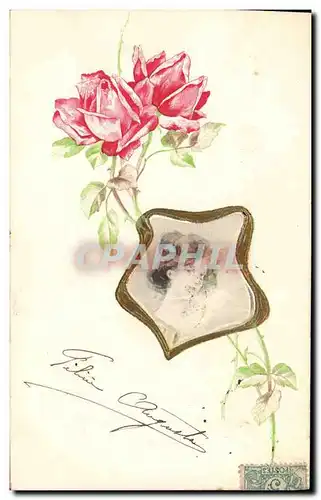 Cartes postales Fantaisie Fleurs Femme