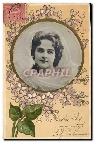 Cartes postales Fantaisie Fleurs Femme