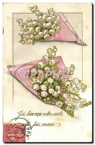 Cartes postales Fantaisie Fleurs Muguet