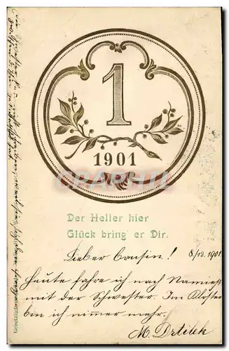 Cartes postales Fantaisie Fleurs Annee 1901