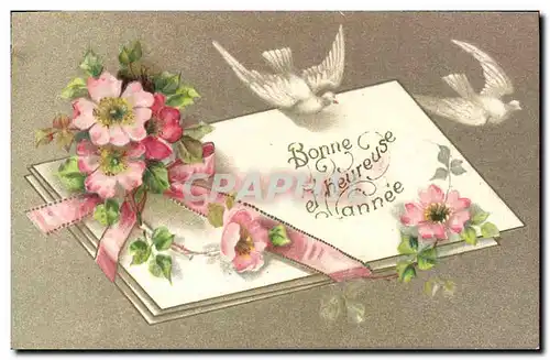 Cartes postales Fantaisie Fleurs Colombes