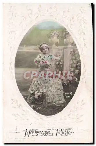 Cartes postales Fantaisie Fleurs Femme