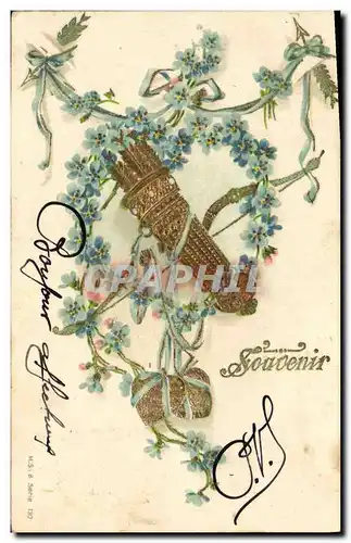 Cartes postales Fantaisie Fleurs Arc Fleche