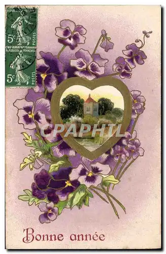 Cartes postales Fantaisie Fleurs Coeur