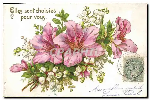 Cartes postales Fantaisie Fleurs Muguet