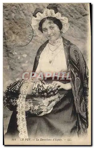 Cartes postales Folklore Dentelle Le Puy La dentelliere d'Espaly TOP