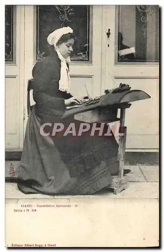 Cartes postales Folklore Dentelle Gand Dentelliere flamande TOP
