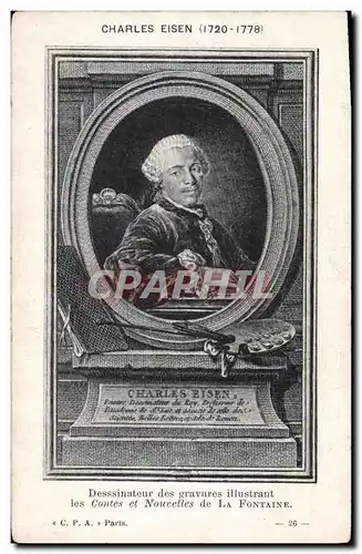 Cartes postales Charles Eisen Dessinateur des gravures illustrant Les Contes et Nouvelles de la Fontaine