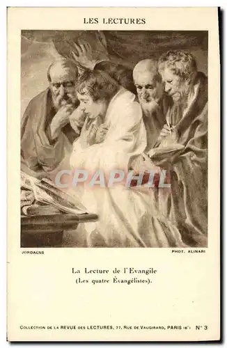 Cartes postales Les lectures La lecture de l&#39Evangile Les Quatre Evangelistes Jordaens