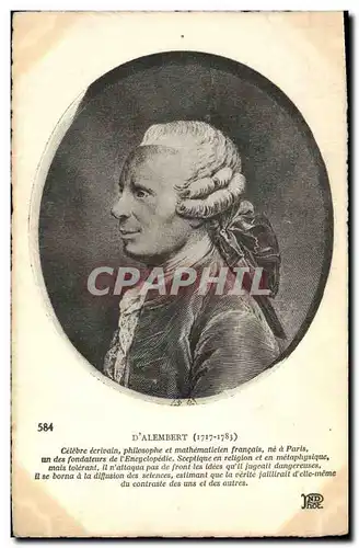 Cartes postales D&#39Alembert Ecrivain