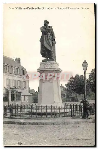 Ansichtskarte AK Villers Cotterets La statue d&#39Alexandre Dumas