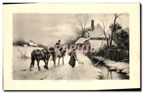 Cartes postales Equitation Hippisme Cheval Hiver