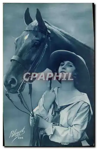 Cartes postales Equitation Hippisme Cheval Femme