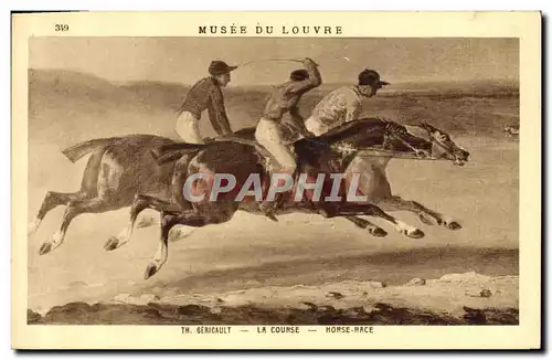 Ansichtskarte AK Equitation Hippisme Cheval Paris Musee du Louvre Gericault La course