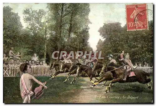 Cartes postales Equitation Hippisme Cheval Les courses Enfants Bebes
