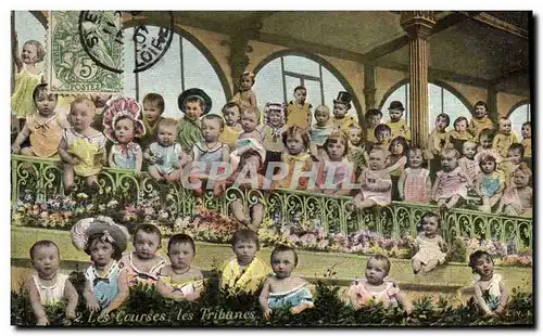 Cartes postales Equitation Hippisme Cheval Les courses Les tribunes Enfants Bebes