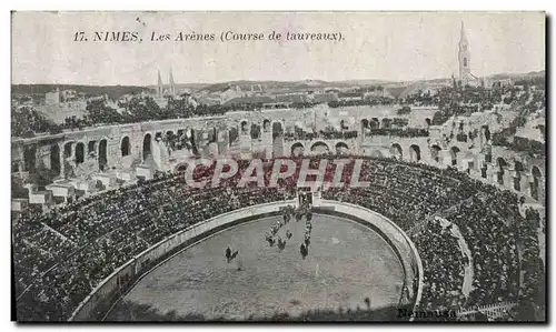 Cartes postales Corrida Course de Taureaux Nimes Les arenes