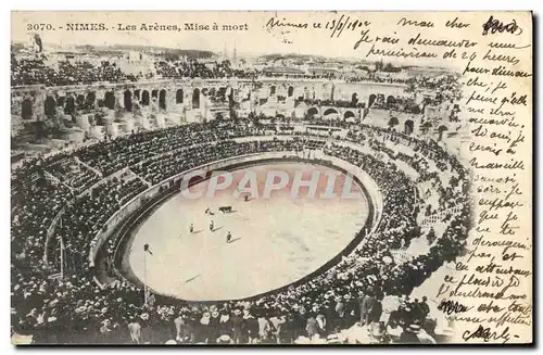 Cartes postales Corrida Course de Taureaux Nimes Les arenes Mise a mort