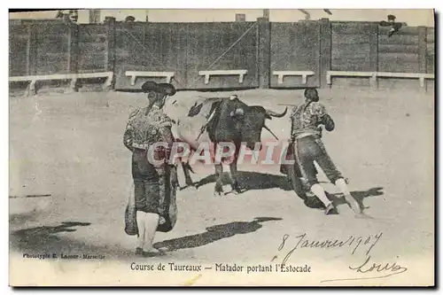 Ansichtskarte AK Corrida Course de Taureaux Matador pendant l&#39estocade