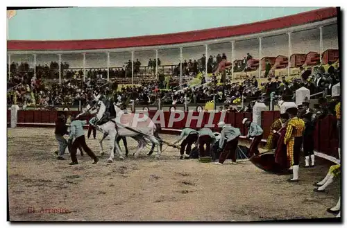 Cartes postales Corrida Course de Taureaux El arrastre