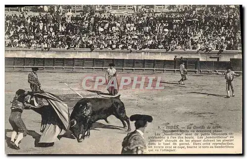 Ansichtskarte AK Corrida Course de Taureaux Nimes La corrida de toros Deuxieme fercio ou deuxieme phase