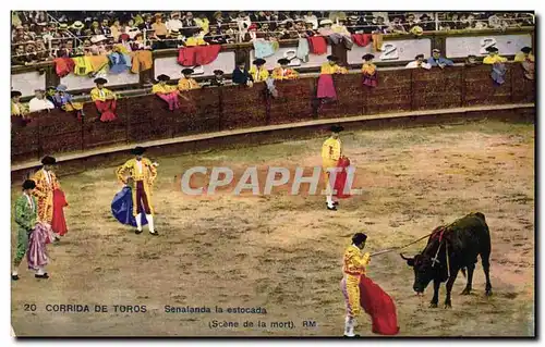 Ansichtskarte AK Corrida Course de Taureaux Senalanda la estocada