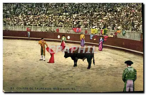 Cartes postales Corrida Course de Taureaux Mise a mort