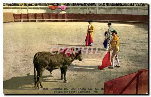 Ansichtskarte AK Corrida Course de Taureaux La muleta Preparatif pour l&#39estocade