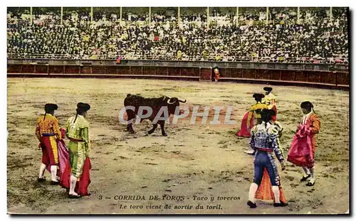 Cartes postales Corrida Course de Taureaux Toro y torreros