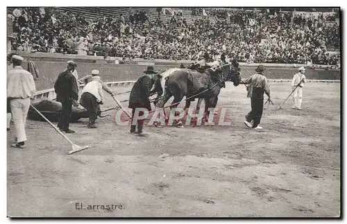 Ansichtskarte AK Corrida Course de Taureaux le arrastre