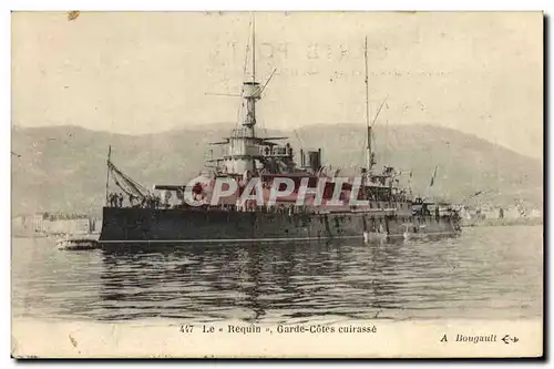 Ansichtskarte AK Bateau de Guerre Le Requin Garde cotes cuirasse