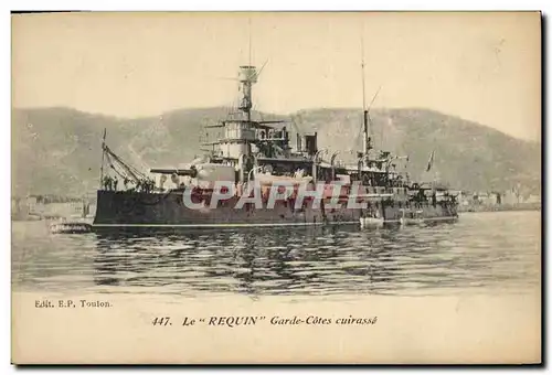 Ansichtskarte AK Bateau de Guerre Le Requin Garde cotes cuirasse