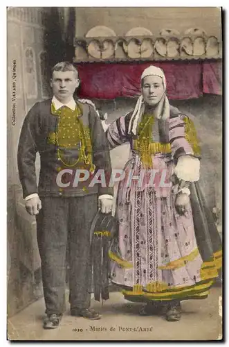 Ansichtskarte AK Folklore Maries de Pont L&#39Abbe Mariage