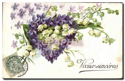 Cartes postales Fantaisie Fleurs Muguet