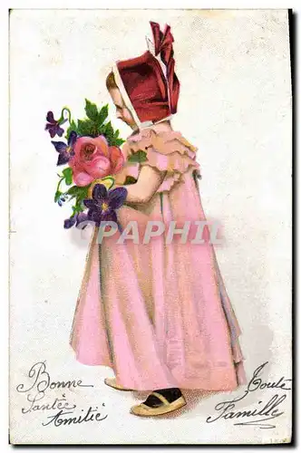 Cartes postales Fantaisie Fleurs Enfant