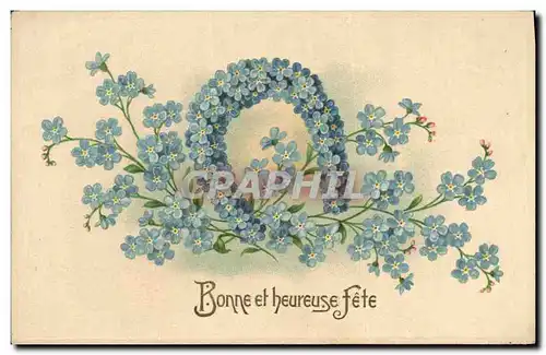 Cartes postales Fantaisie Fleurs Fer a cheval