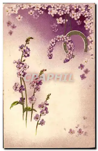 Cartes postales Fantaisie Fleurs Fer a cheval