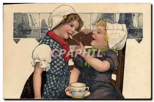 Cartes postales Fantaisie Enfants Bateaux de peche