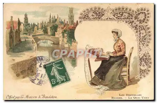 Cartes postales Dentelle Les dentelles Bruges Le Quai Vert