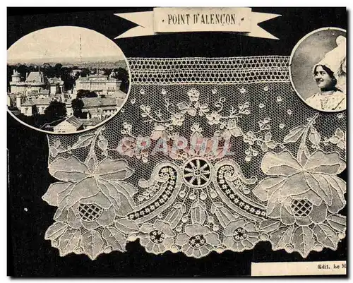 Cartes postales Dentelle Point d'Alencon