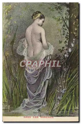 Cartes postales Fantaisie Illustrateur Femme Dans les roseaux